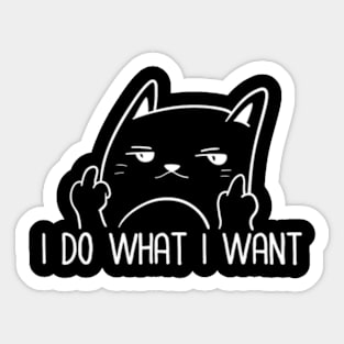 Humour Cat Middle Finger Sticker